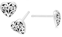 Lois Hill Filigree Heart Stud Earrings in Sterling Silver